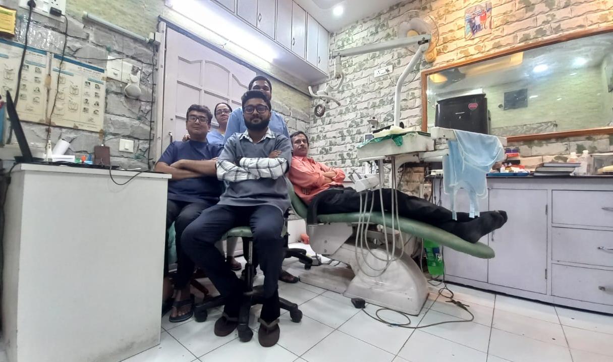 Dr. Bodhisatta Ghosh with team - Dental clinic professional environment